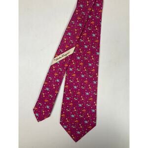 Mens Salvatore Ferragamo Pink Animal Tie | No Box